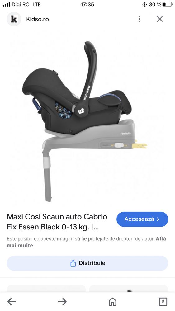 Scoica Maxi Cosi cu Isofix