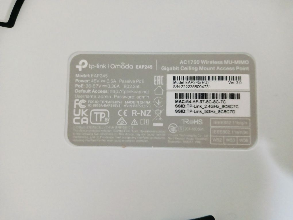 TP-Link EAP245 Потолочная точка доступа Wi Fi AC1750