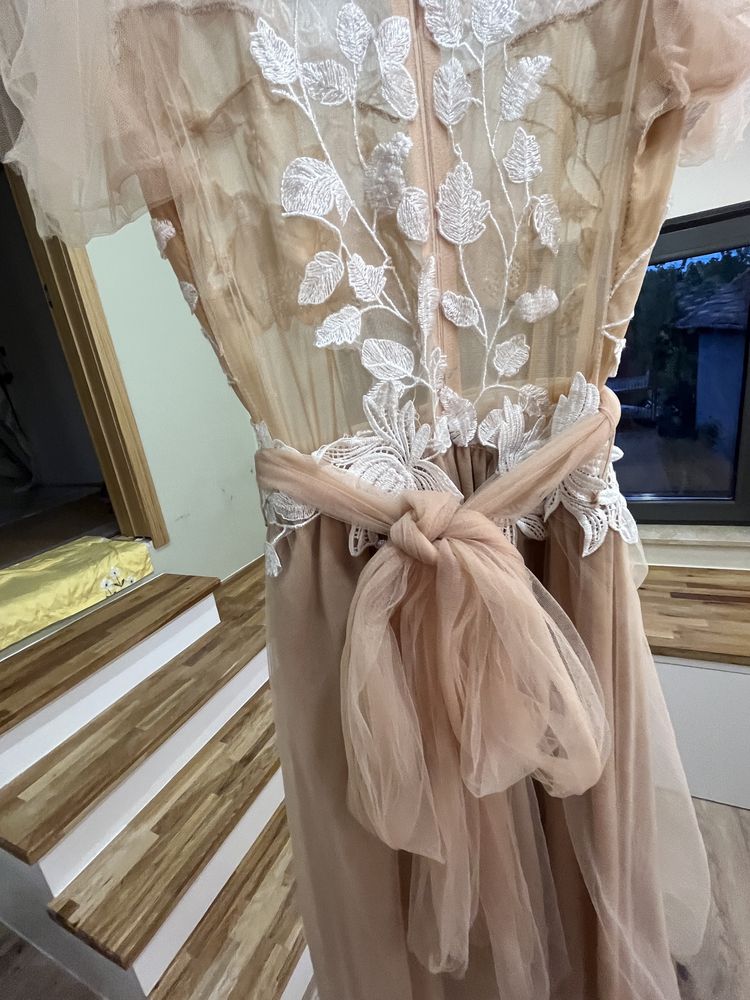 Rochie de ocazie,nude , creatie Diana Antohi , model unicat