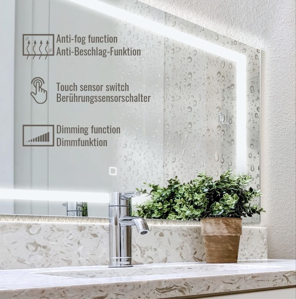 Aquamarin® LED огледало за баня - 90 x 60 см