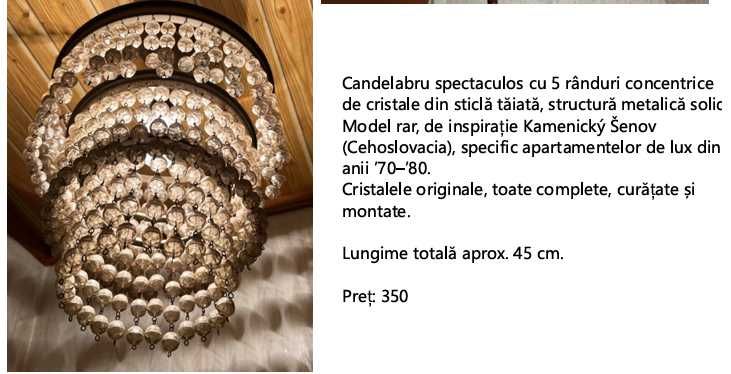Candelabru original  din anii ’70–’80 (3 modele)