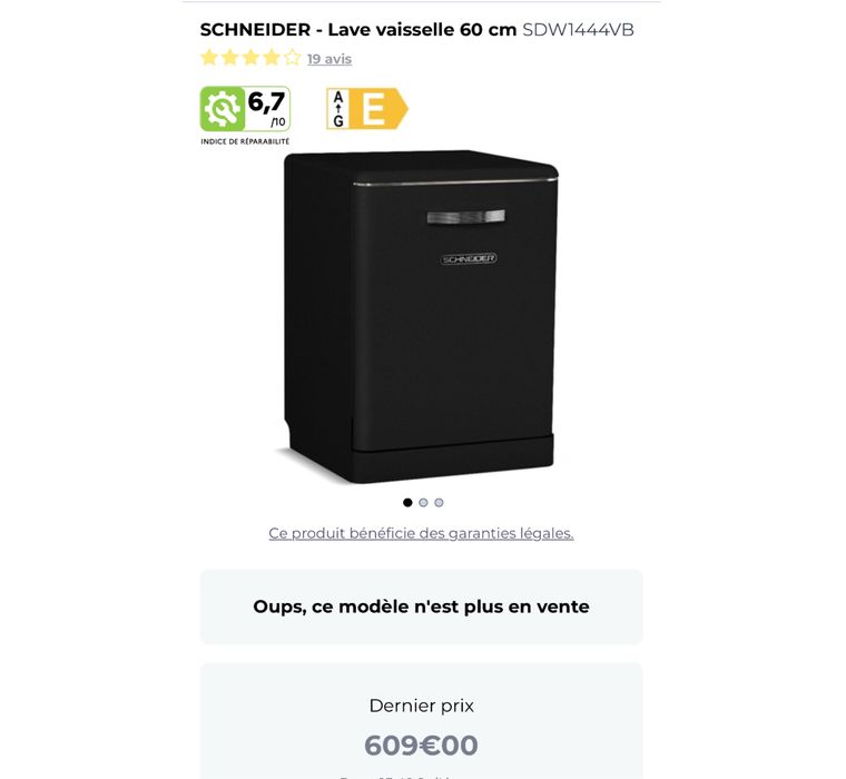 Masina de spalat vase Schneider SDW1444VB