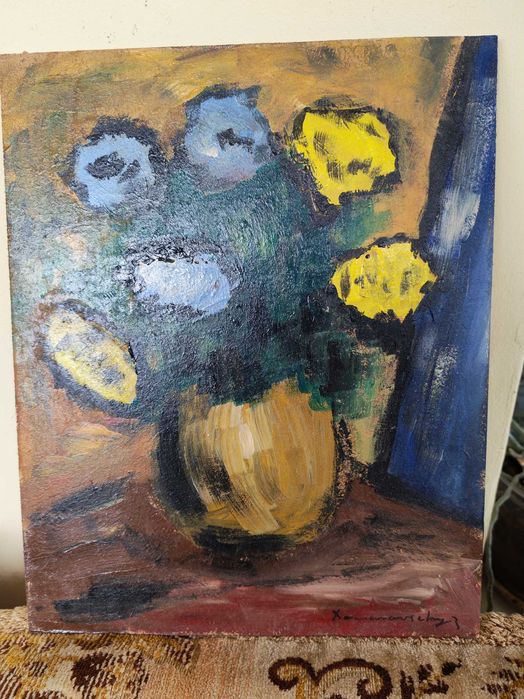 Tablou Endre Domanovszky (1907 - 1974) - vas cu anemone