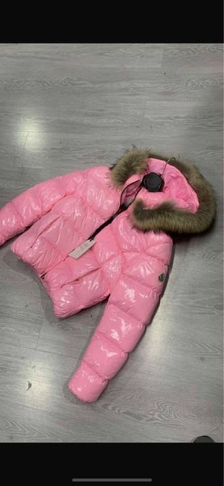 Geaca roz cu blana naturala S si XL