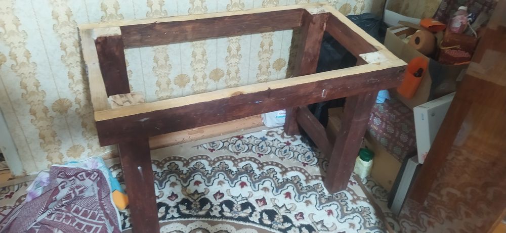 Стол кухонный из бруса самодельный