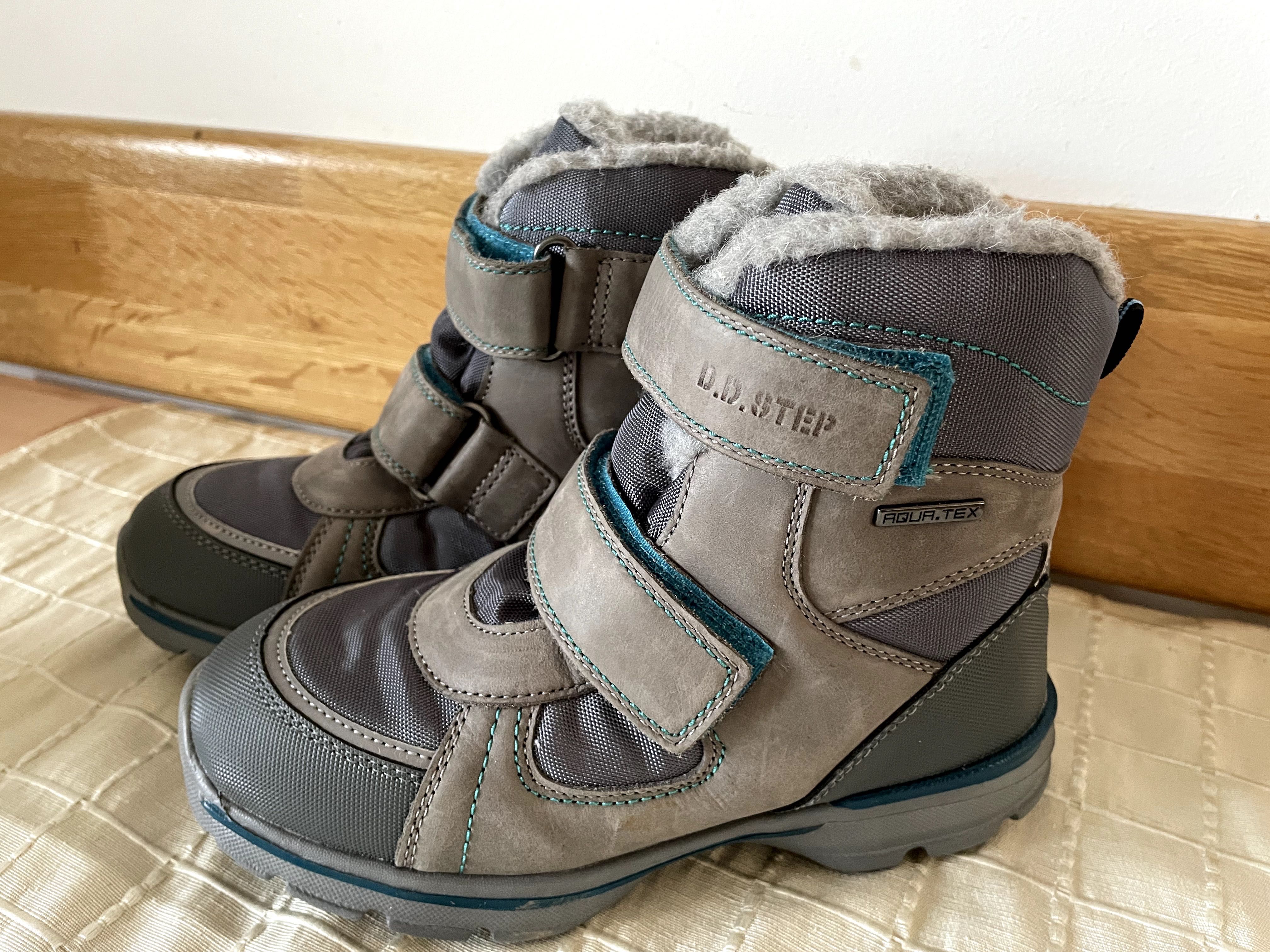 Ghete Apres ski D.D.step Baieti Scai Gri Piele Naturala Impermeabil 34