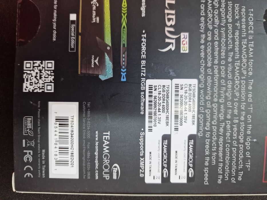 Memorie DDR4 T-Force XCalibur RGB 16GB 4000mhz CL18
