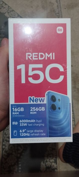 Redmi 15 c yengi upakovka ochilmagan 8 256 rangi qora