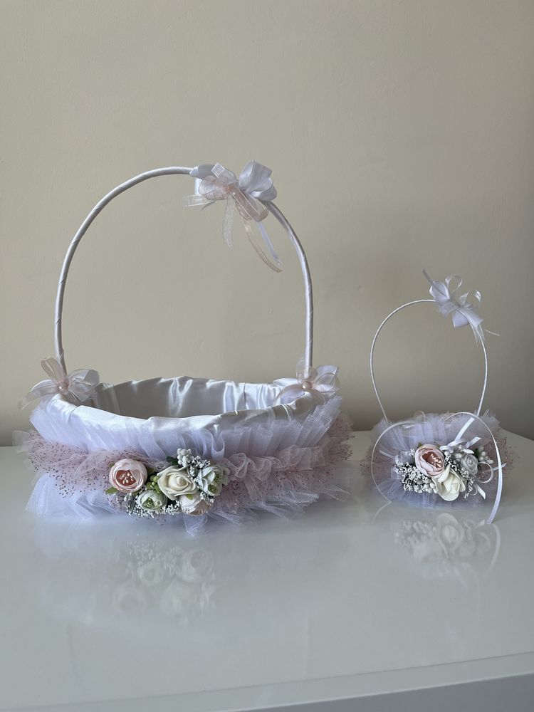 Сватбени кошници, кошничка за халки, бутониери 10бр.,клъч