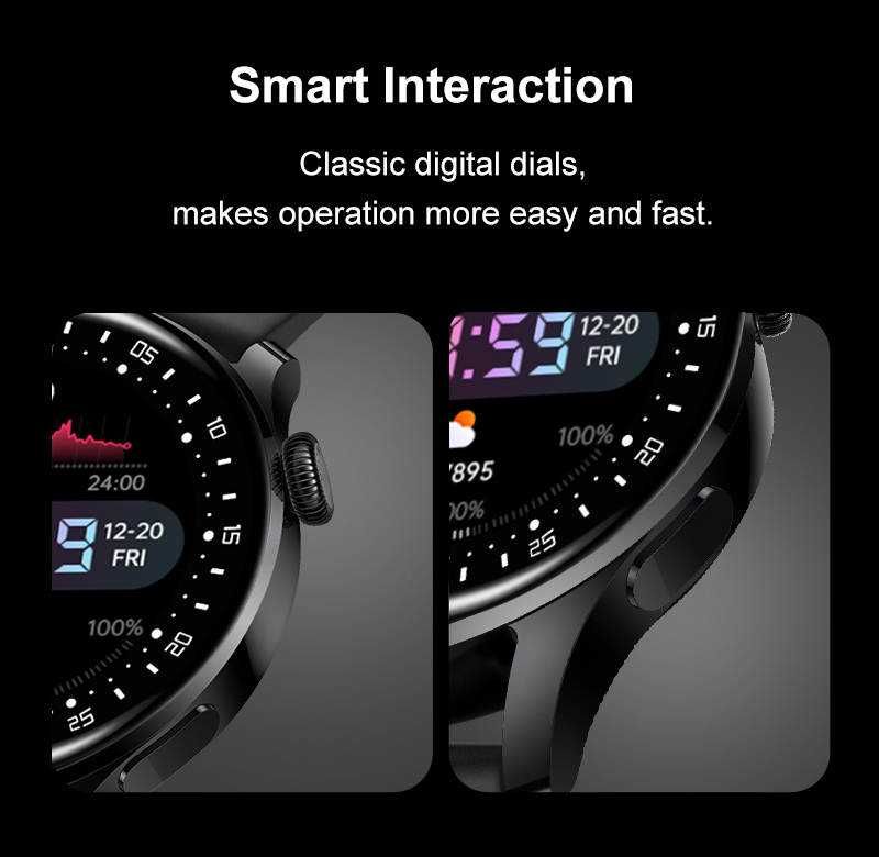 Ceas barbati SmartWatch elegant D3 PRO, apelare voce, GPS - Cadou