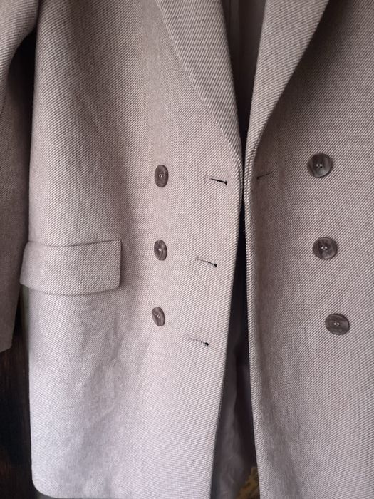 Дълго палто тип сако Zara в цвят пудра