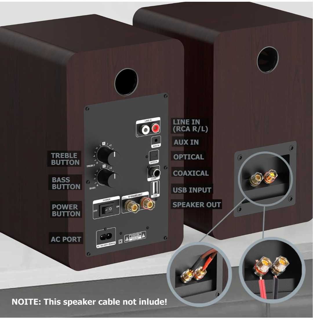 LONPOO LP-42M Bluetooth високоговорители RCA, USB, AUX-IN портове