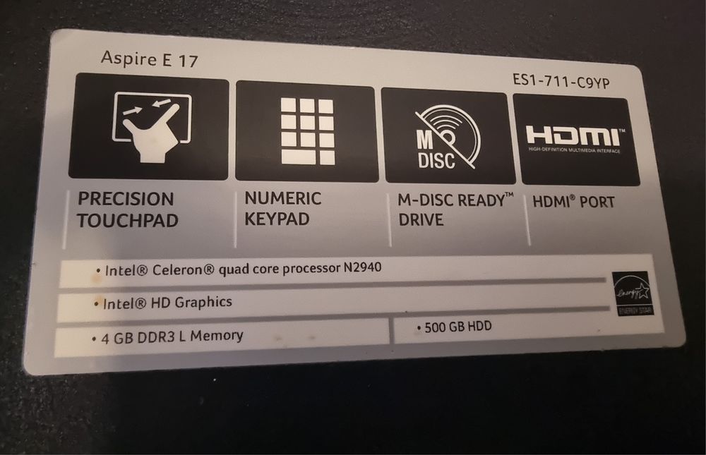 Лаптоп  Acer Aspire E 17 за части