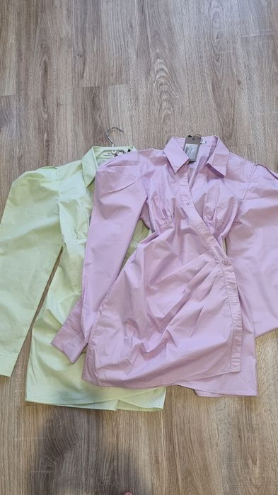 Платье - рубашка с объёмными рукавами - фонариками