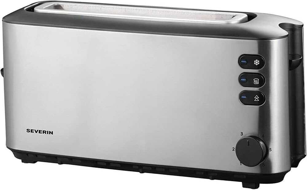 SEVERIN AT2515 автоматичен тостер 1000W, 1 дълга камера с отвори, хром