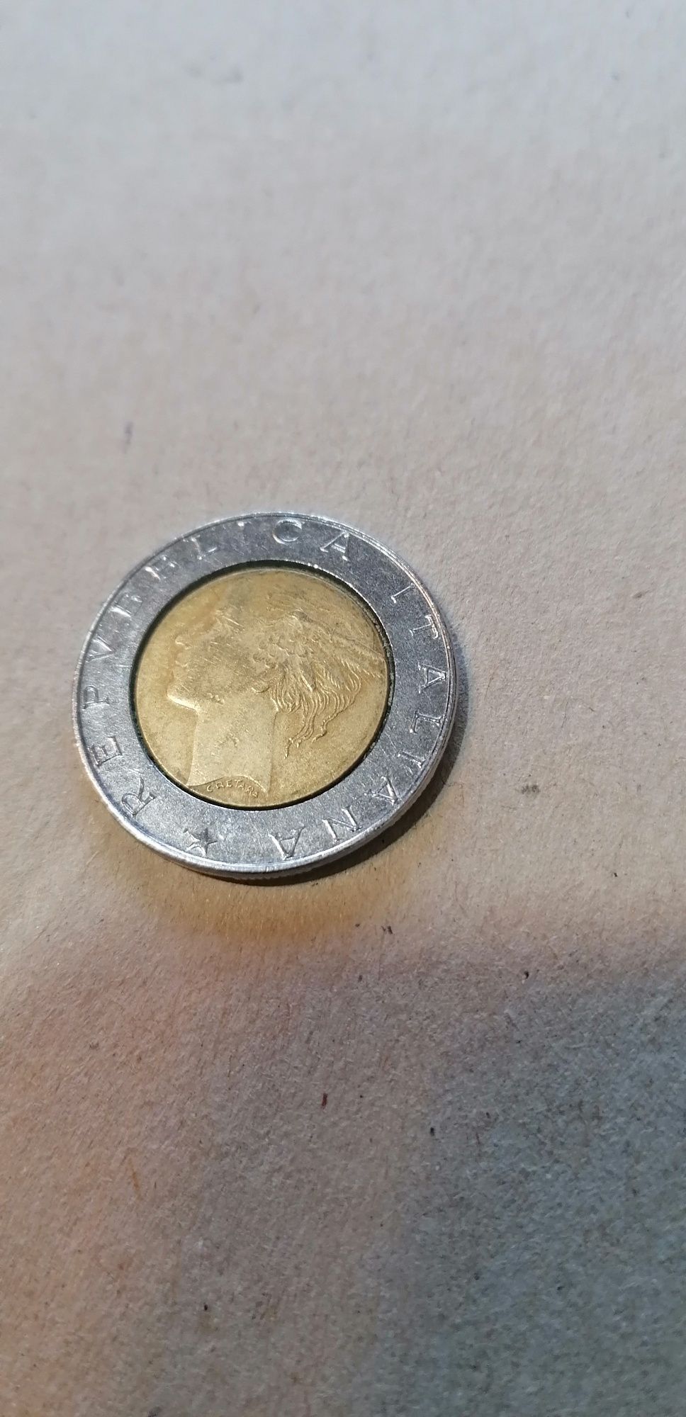 Moneda 500 lire italiene
