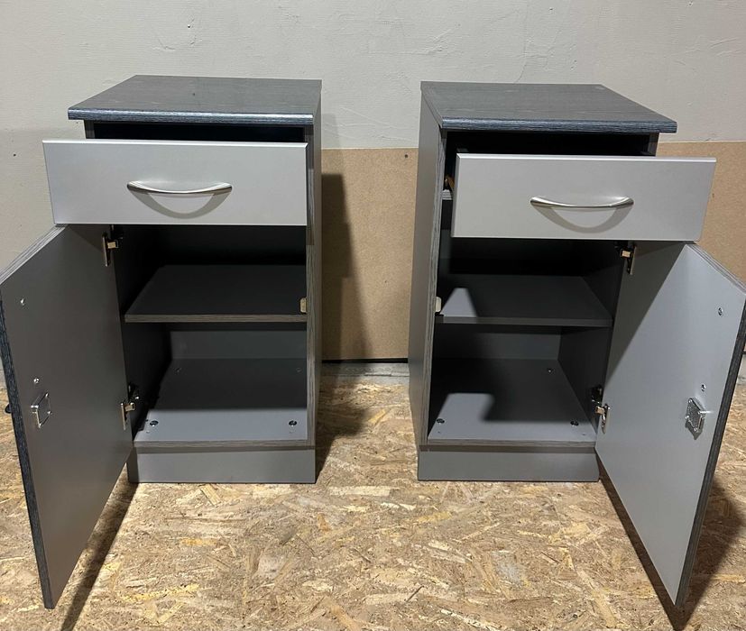 2 buc Dulap cu usa si sertar; Comoda cu cheie si rafturi; Bufet