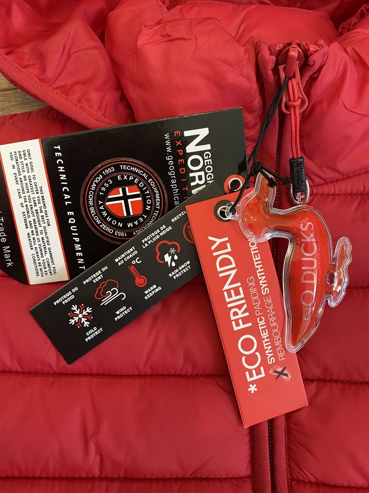 Дамско яке есенно-зимно червено Geographical Norway ATIKA HOOD