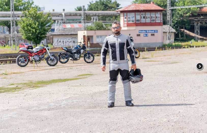 Geaca moto NOUA textil Spark Breez gri cu mesada de ploaie detasabila