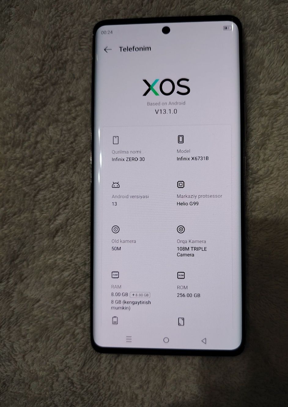Infinix zero 30 256*8+8