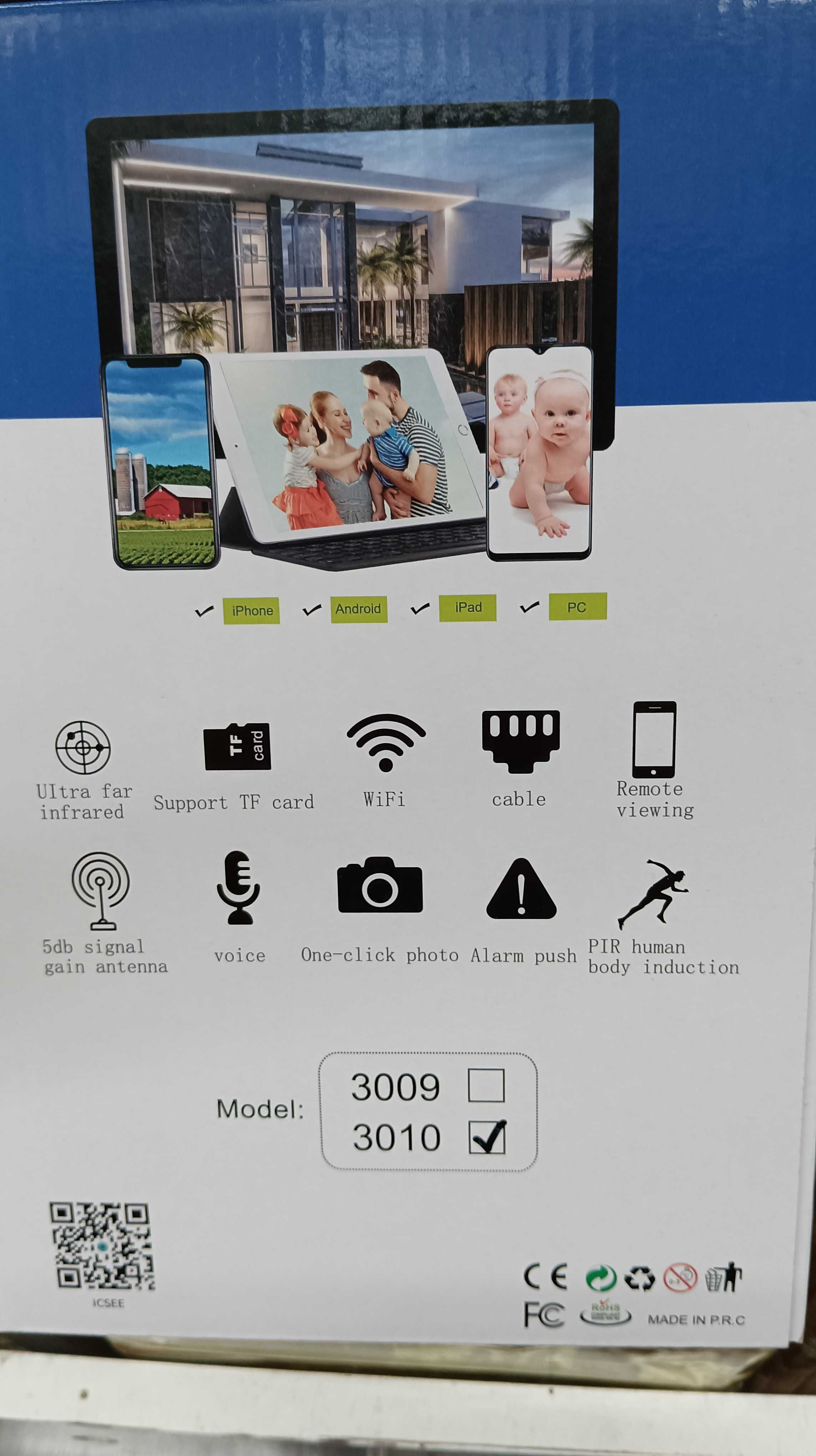 Тройна IP камера с двойна леща 10 zoom WiFi iCSee безжична камера 12MP