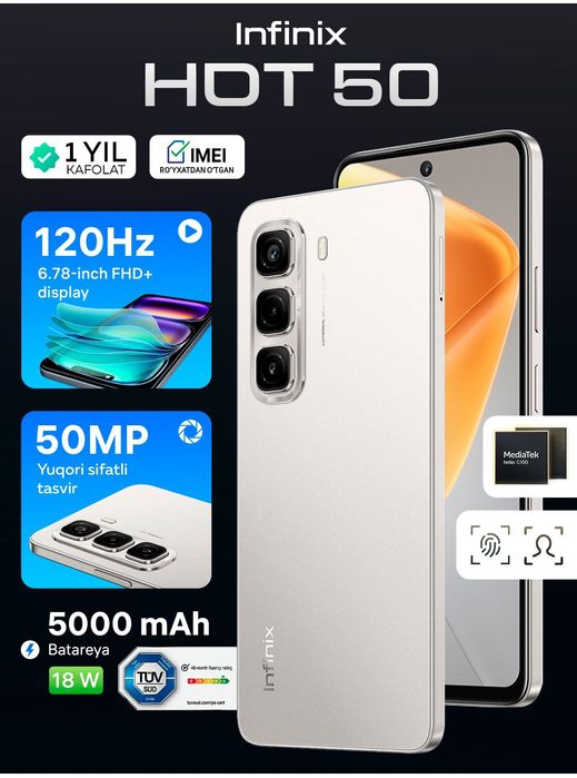 Infinix Hot 50 16+256 gb obmen bor