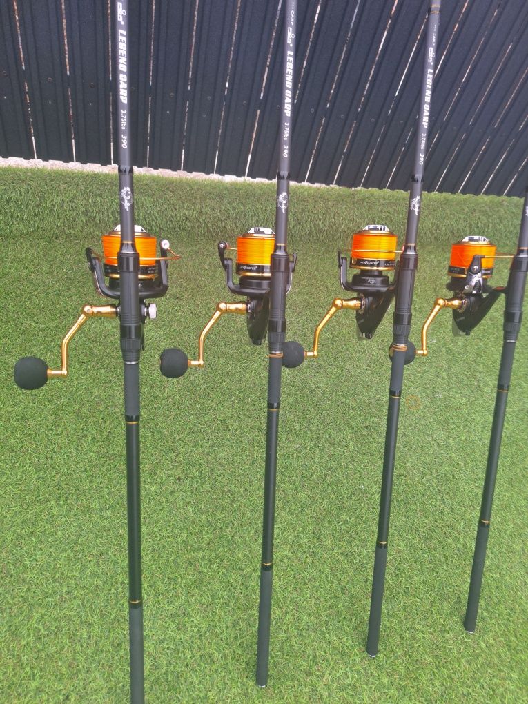 Set 4 FL Legend Carp 3.90m 3.75 LBS 2 seg+ 4 Mulineta Aquasite 10000