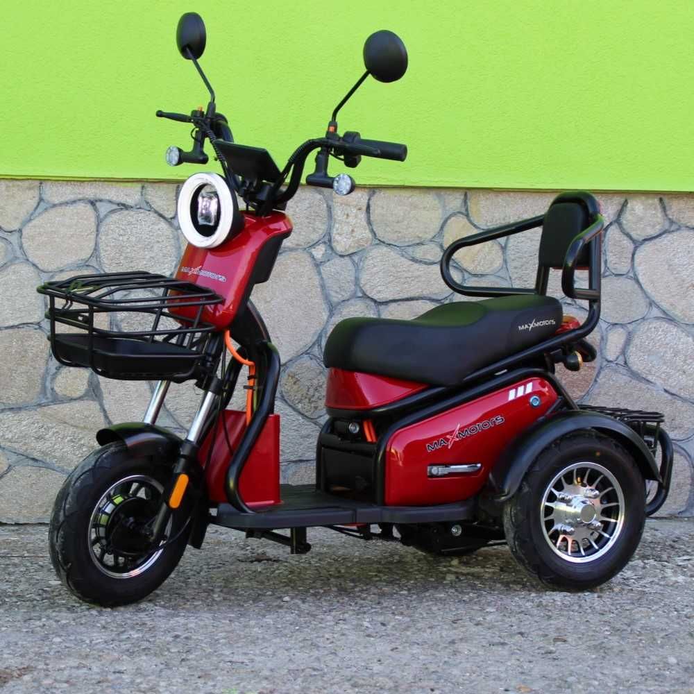 Двуместна електрическа триколка MaxMotors Pudding 1800W-48V-20Ah RED