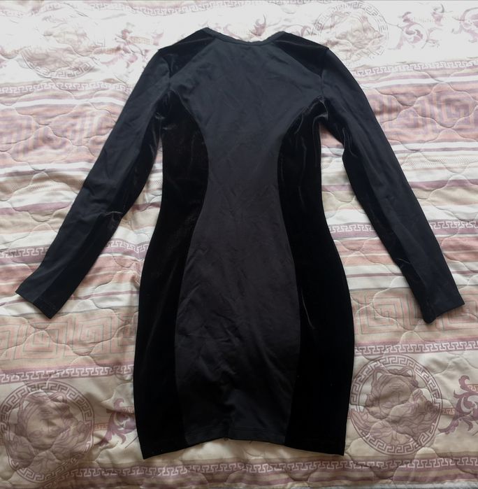 Нова H&M черна есенна рокля с дълъг ръкав  S XS