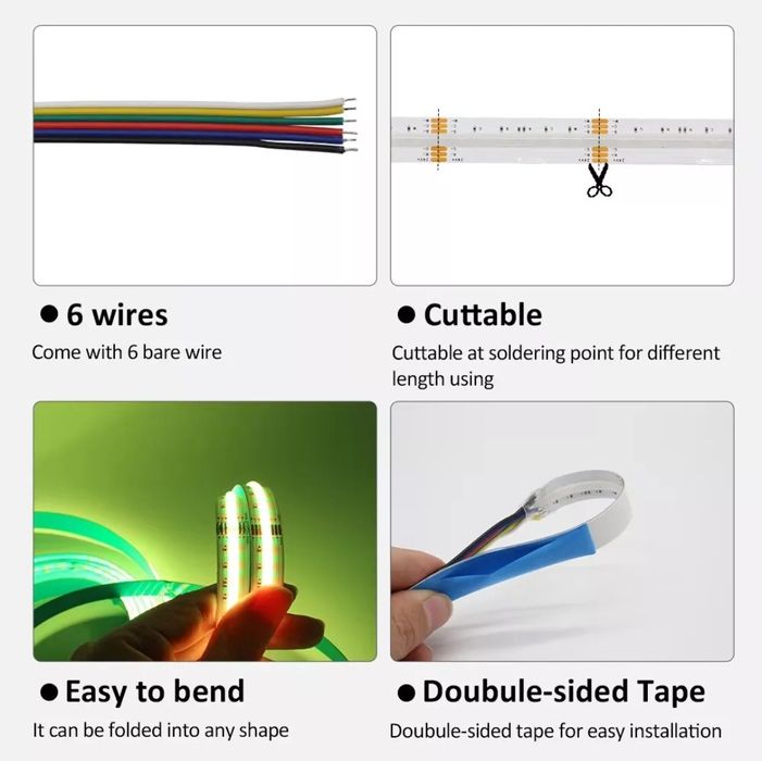 Kit Banda LED COB RGBCCT 10m 24v