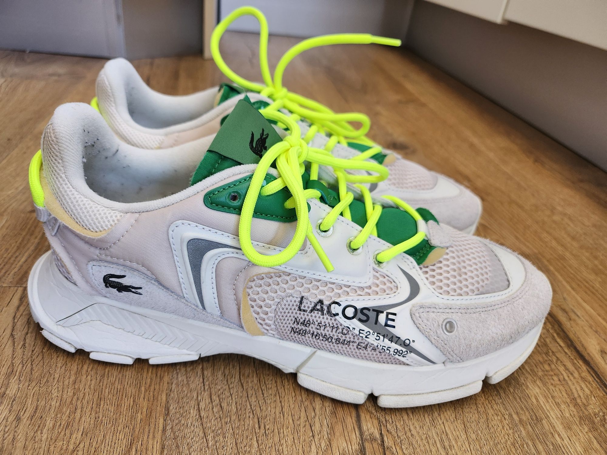 Маратонки LACOSTE l003 neo 123 sma off wht/grn