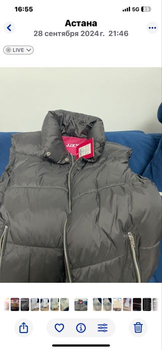 Безрукавка  черного цвета длина при росте 158 см ниже колена