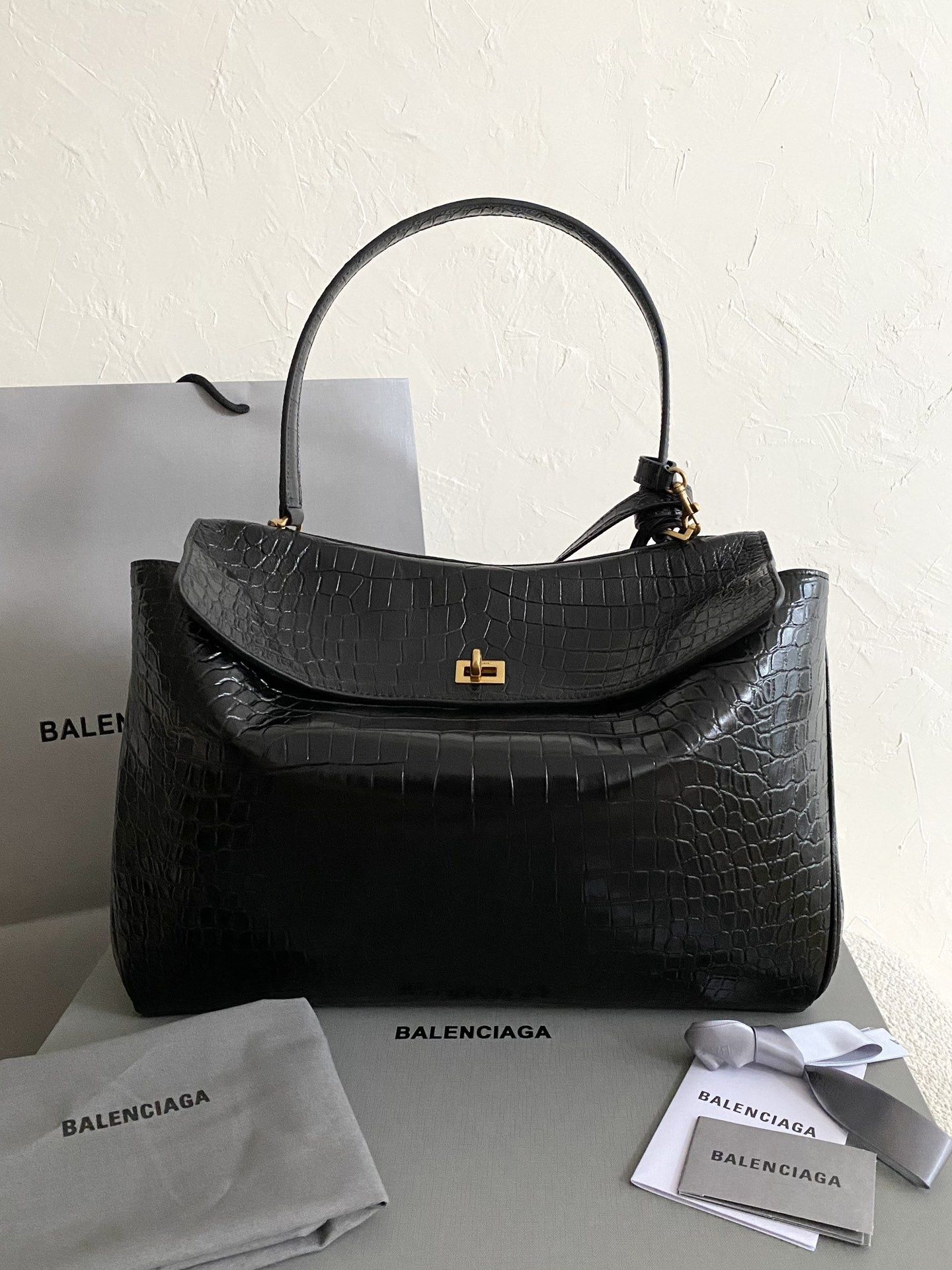 Geanta Balenciaga Rodeo 40 cm croco, Premium