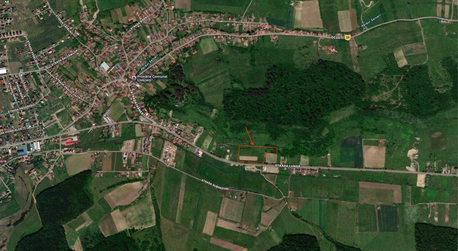 Teren de vinzare/Livezeni  cu deschidere  110 m la  drum principal.