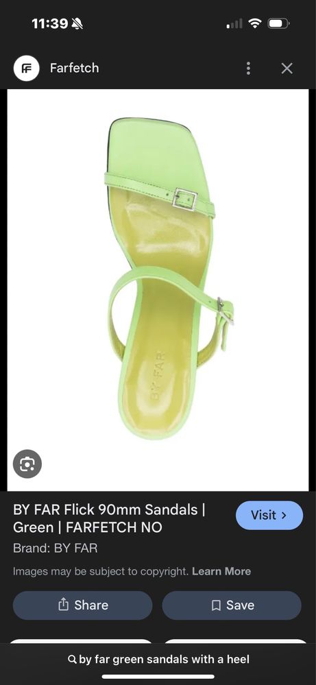 BY FAR green sandals with heels 41 (heeled sandals) сандали на ток