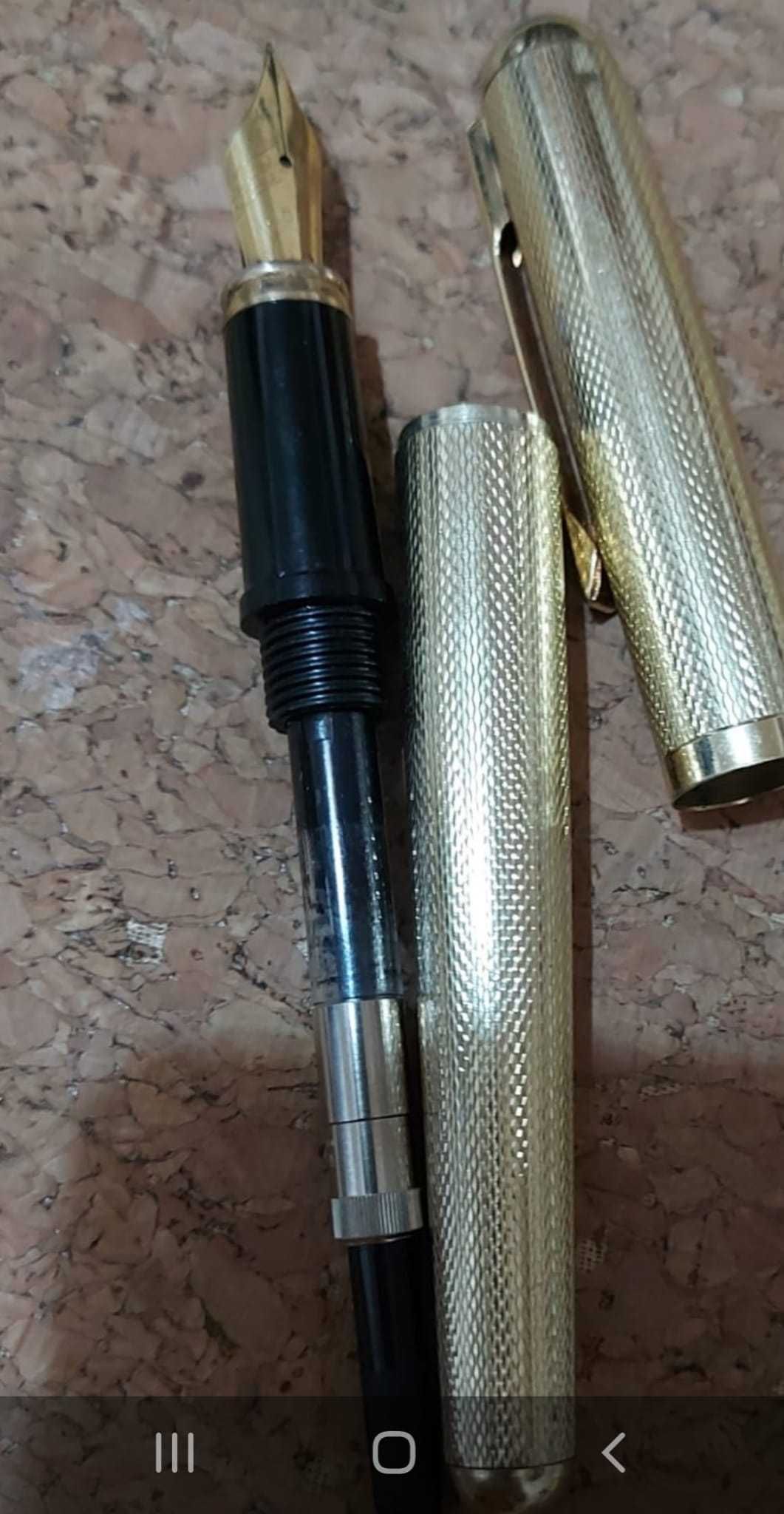 Stilou vintage Waterman argint si aur