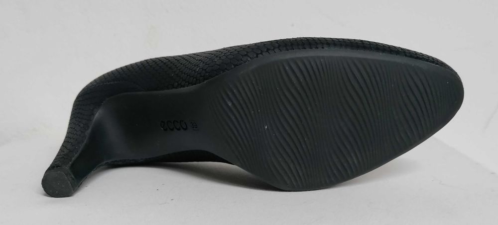 Pantofi cu toc negrii de piele ECCO, mărimea 39