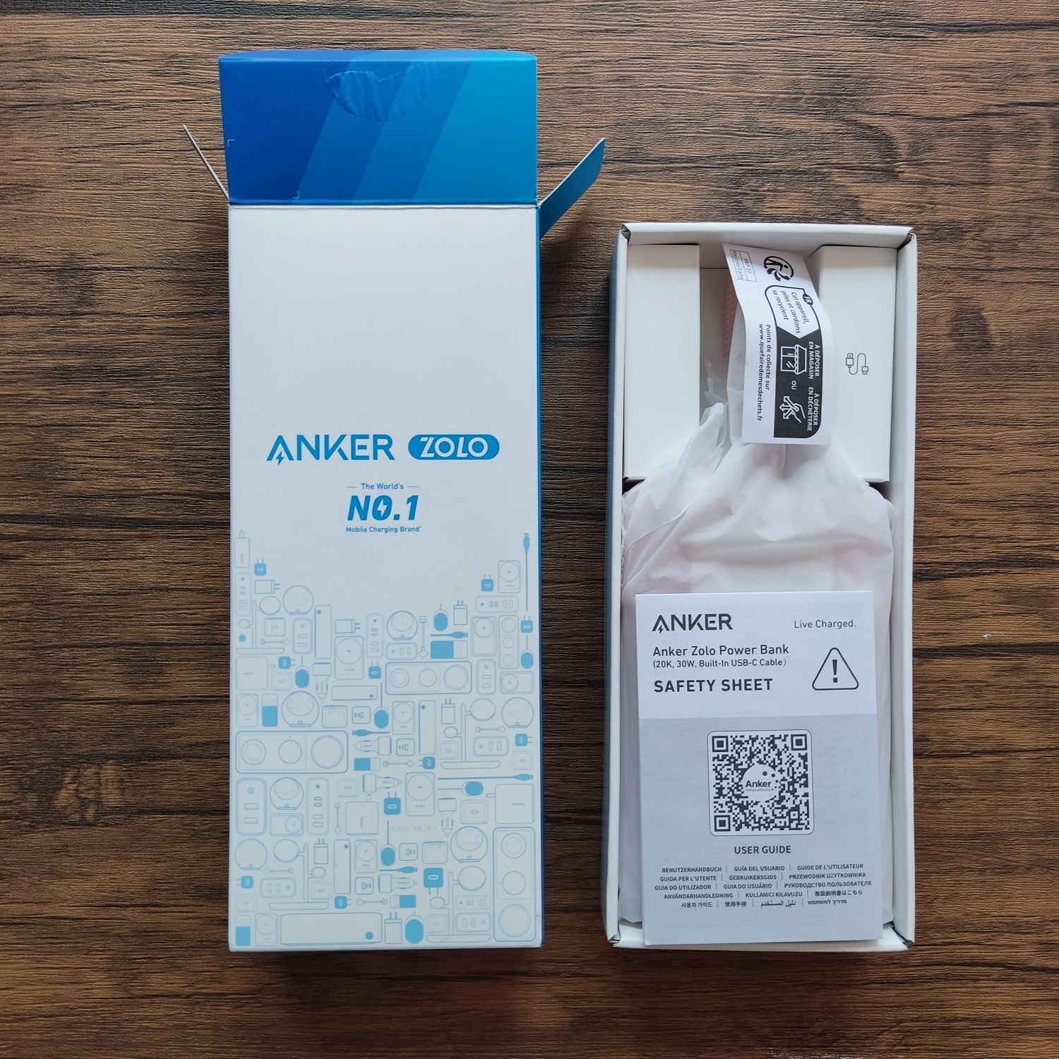 Anker Zolo Power Bank (20K, 30W, built-in USB-C cable) -- RECALLED