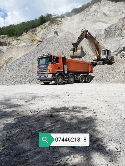Transport produse de balastiera, sort, nisip si balast