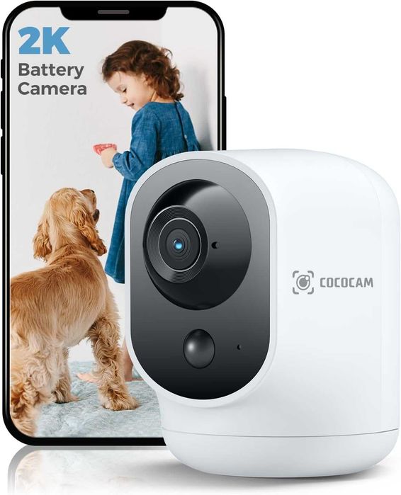 Вътрешна 2K WiFi PTZ камера  с абатерия 5200mAh, нощно виждане и AI