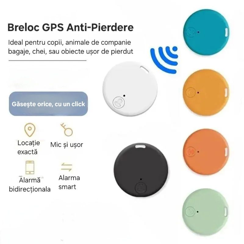 Breloc Anti-Pierdere Bluetooth. Pentru genți, zgardă, chei etc. Blue.