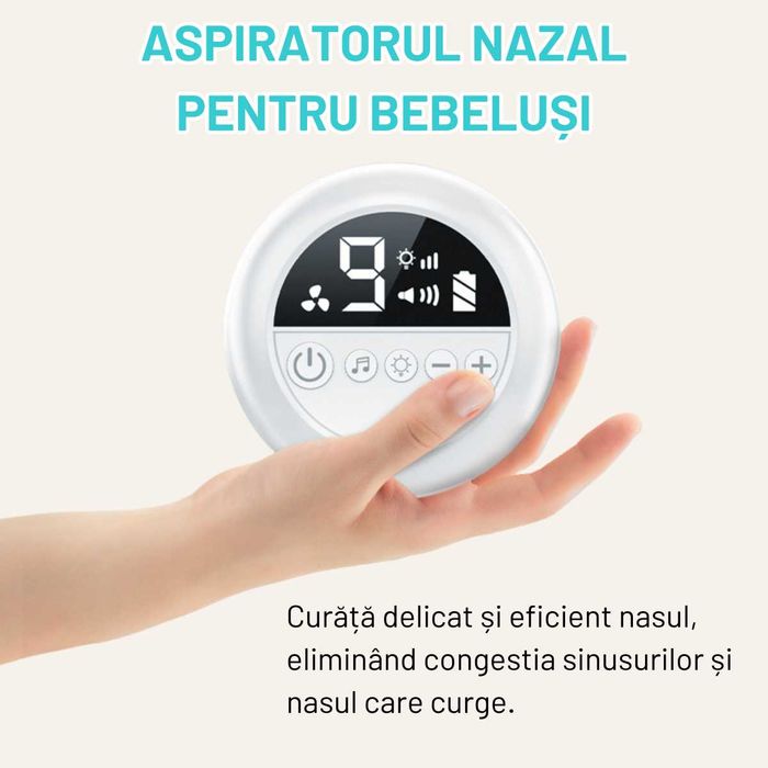 Aspirator nazal electric pentru bebelusi si copii,9 niveluri aspiratie