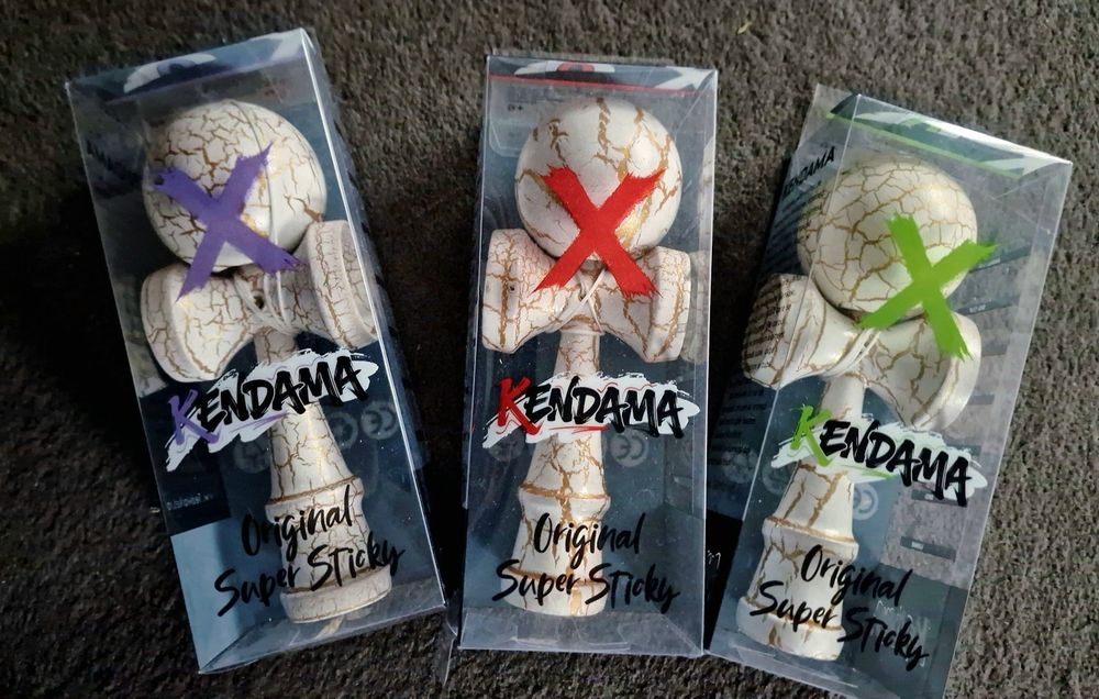 Kendama X Flippy Cracked 18 cm Alb cu Galben