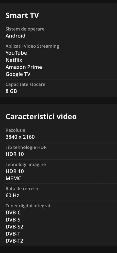 Televizor LED Smart-Tech 65UA20T1, 165 cm, Smart Android, 4K Ultra HD