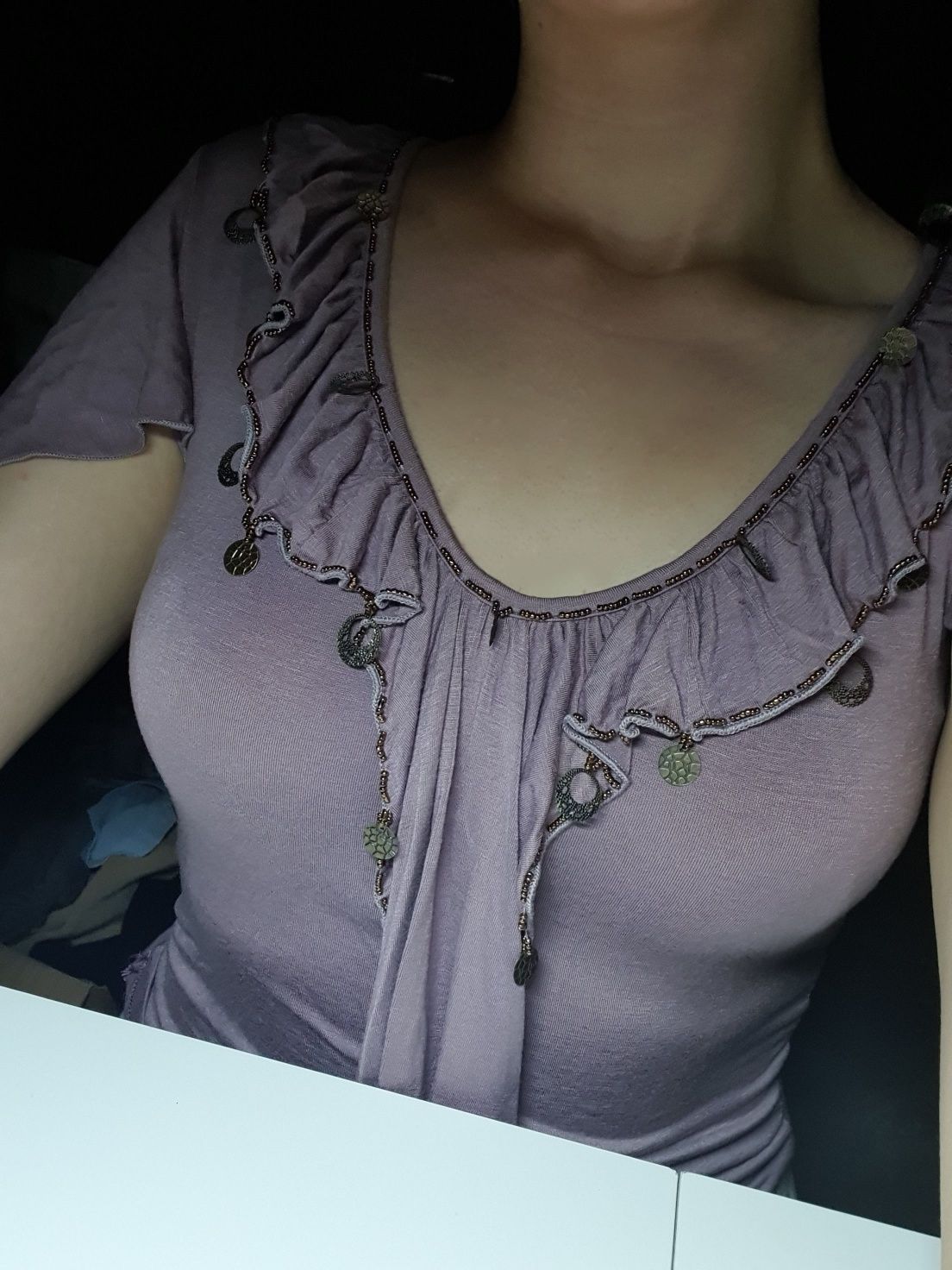 Bluza dama mov cu detalii din metal
