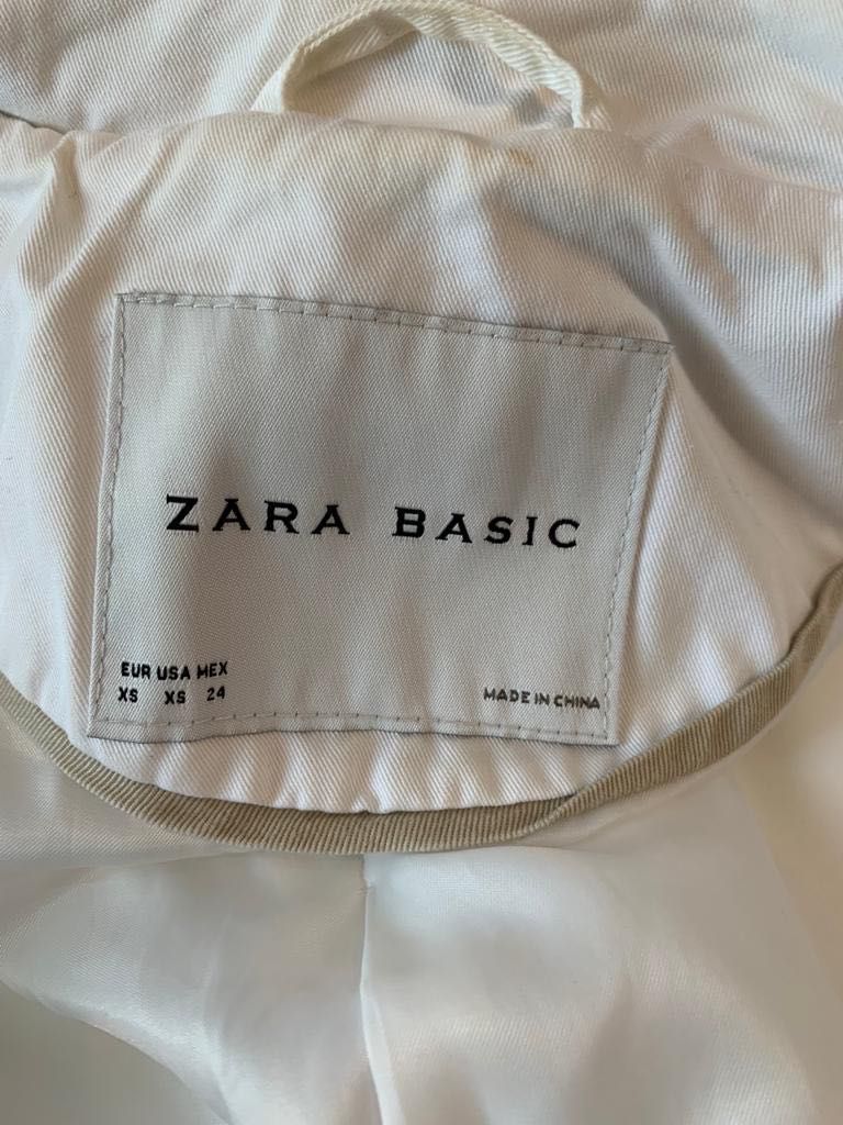 Trench Zara Basic Alb Mărime XS