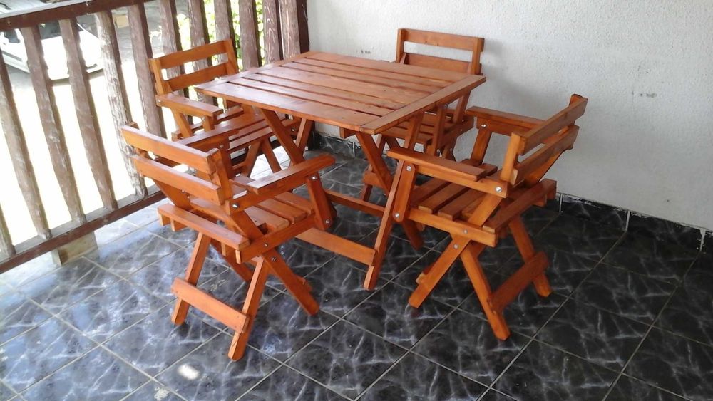 set masa+8(4) scaune pliabile pentru terase gradina in 2 variante