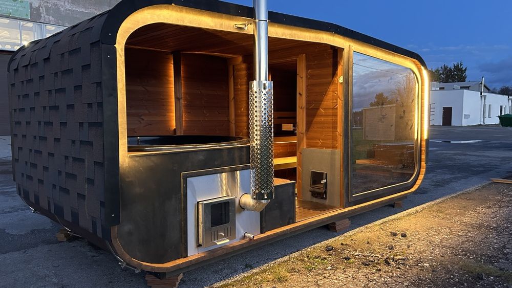 Sauna cu ciubar fibra de sticla thermowood