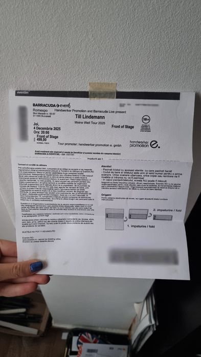 Bilet concert Till Lindemann Bucuresti 4 decembrie