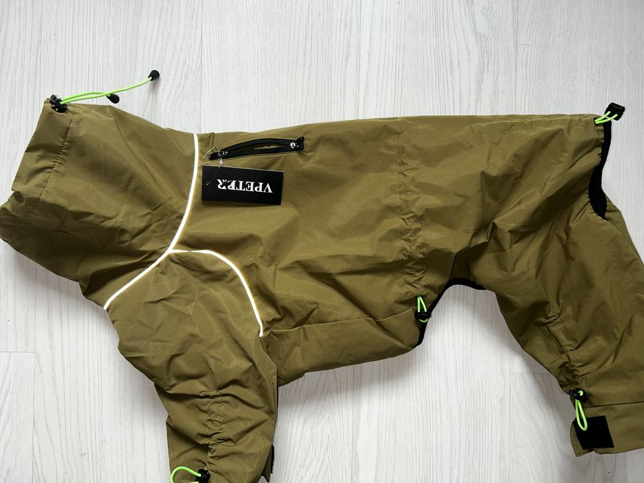 Ново Зимно Яке / Дъждобран за Куче 43см (Топло, Светлоотразително)